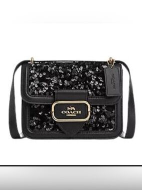 NWOT Coach $398  Black Sequin Morgan Bag